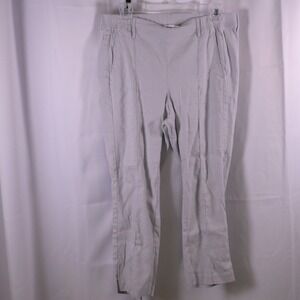 J Jill Linen Stretch Gray Cropped Ankle Pull On Pants Medium Petite